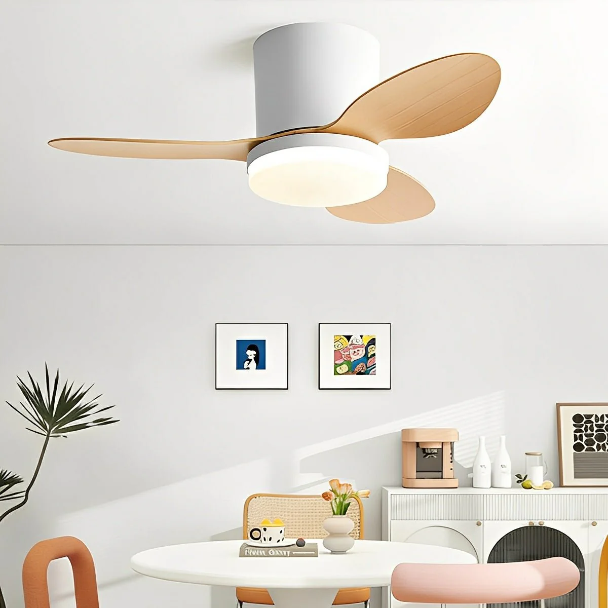 Nordic Modern Minimalist DC Motor Reverse LED Ceiling Fan Light - Image 3