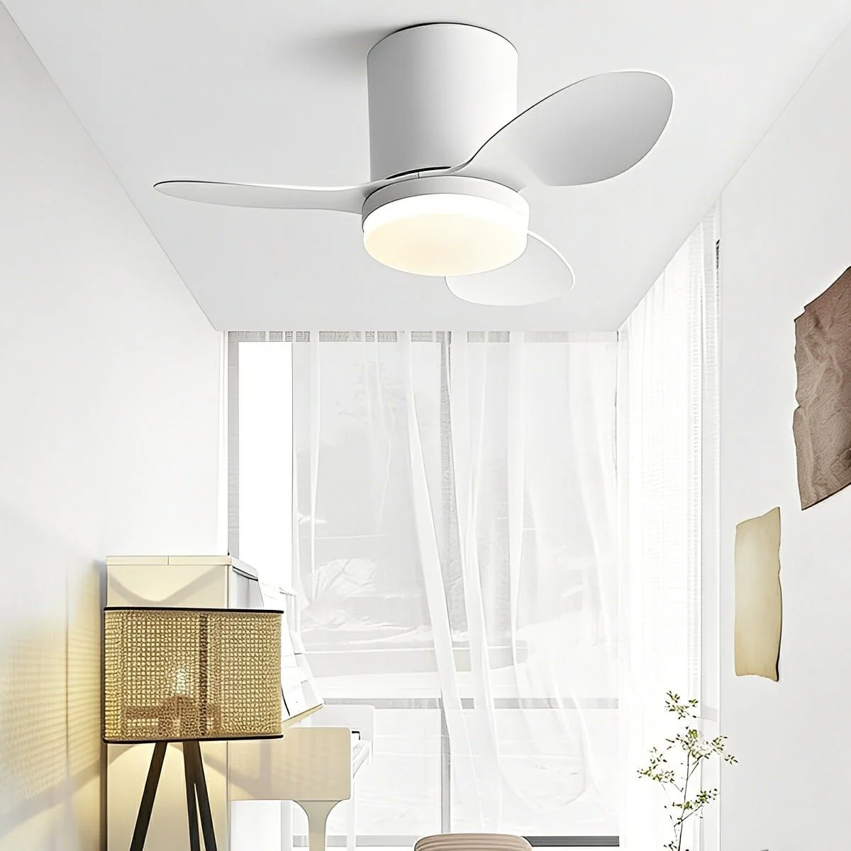 Nordic Modern Minimalist DC Motor Reverse LED Ceiling Fan Light - Image 9