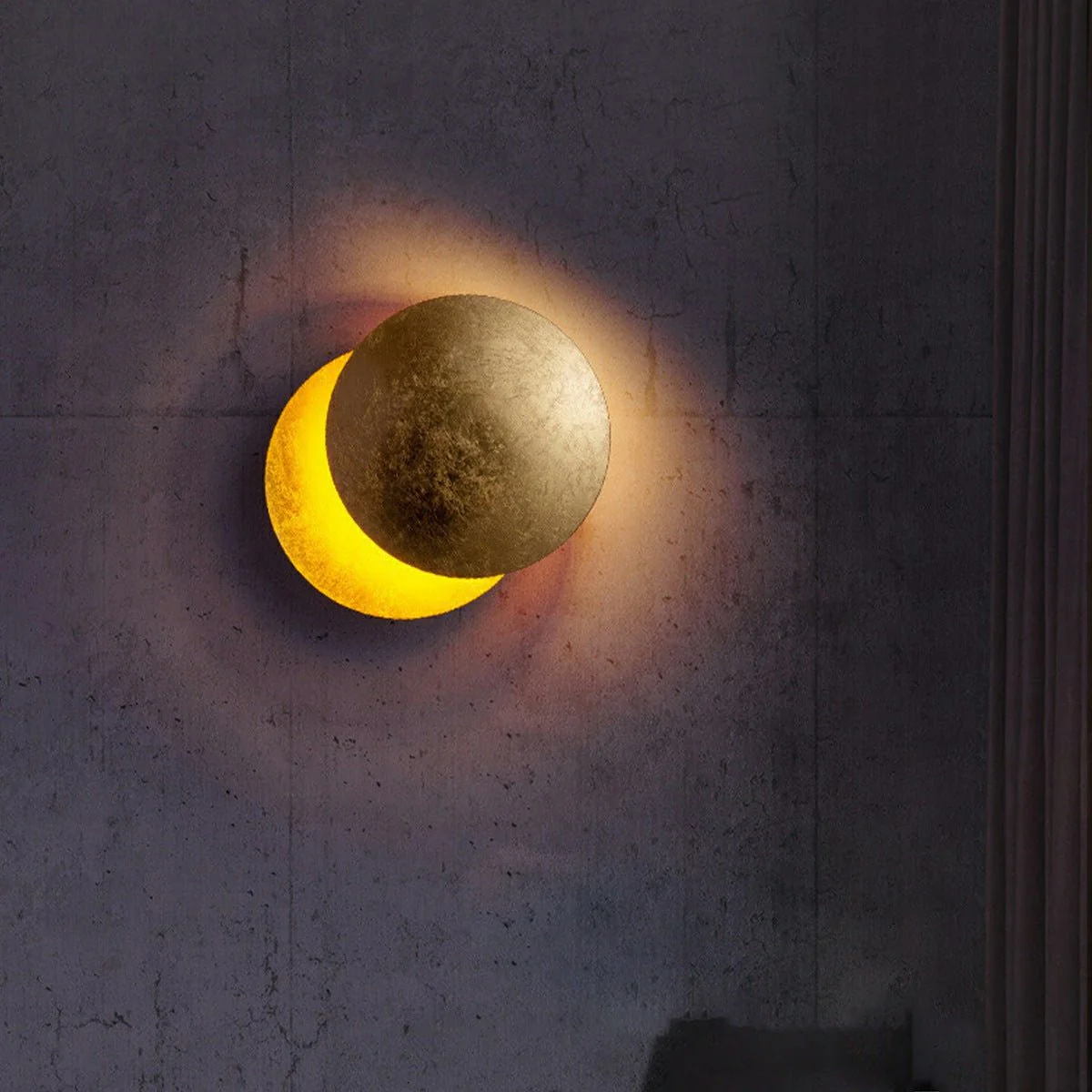 Nordic Postmodern Minimalist Moon Eclipse Creative Wall Sconce - Image 4