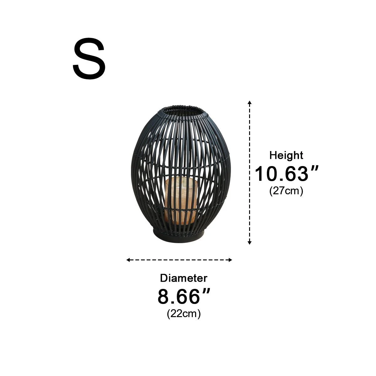 Outdoor Black Handmade LED Candle Lantern Floor Lamp - Image 10