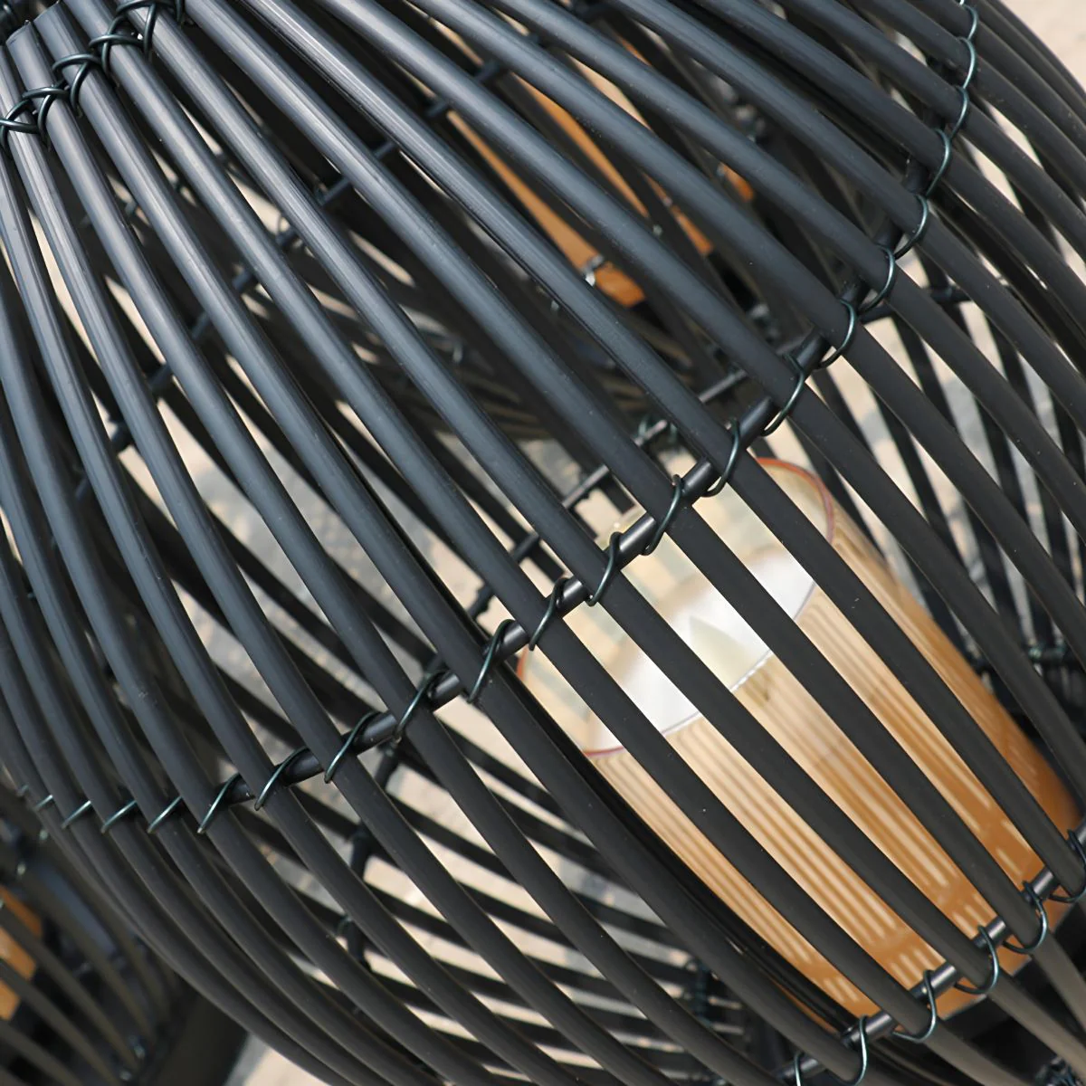 Outdoor Black Handmade LED Candle Lantern Floor Lamp - Image 9