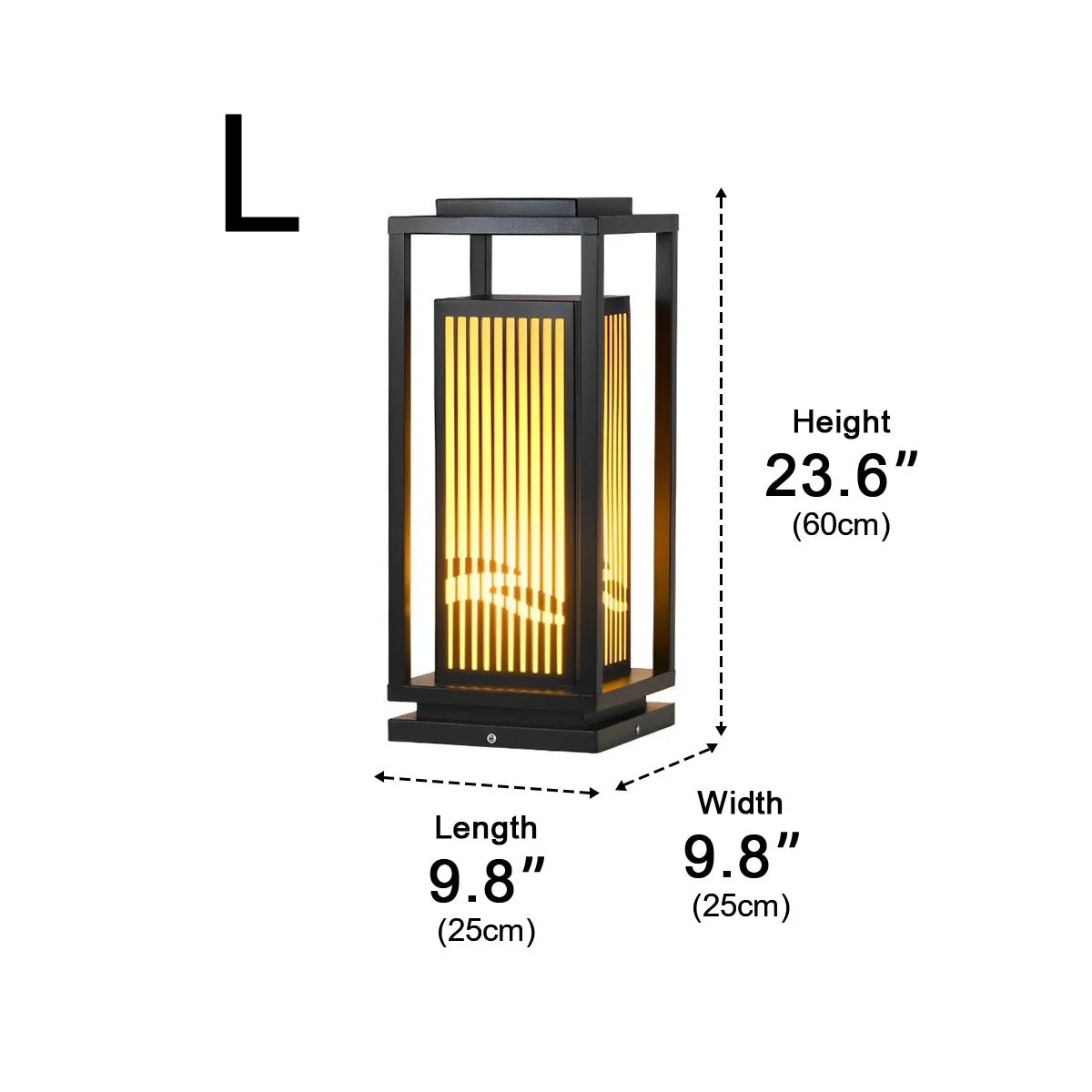 Minimalist Striped LED Black Modern Post Cap Light - Image 11