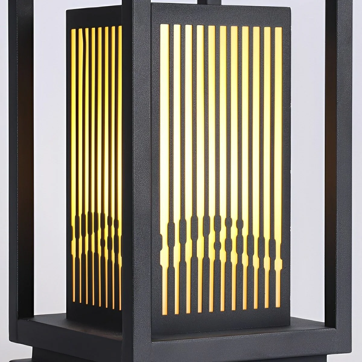 Minimalist Striped LED Black Modern Post Cap Light - Image 8