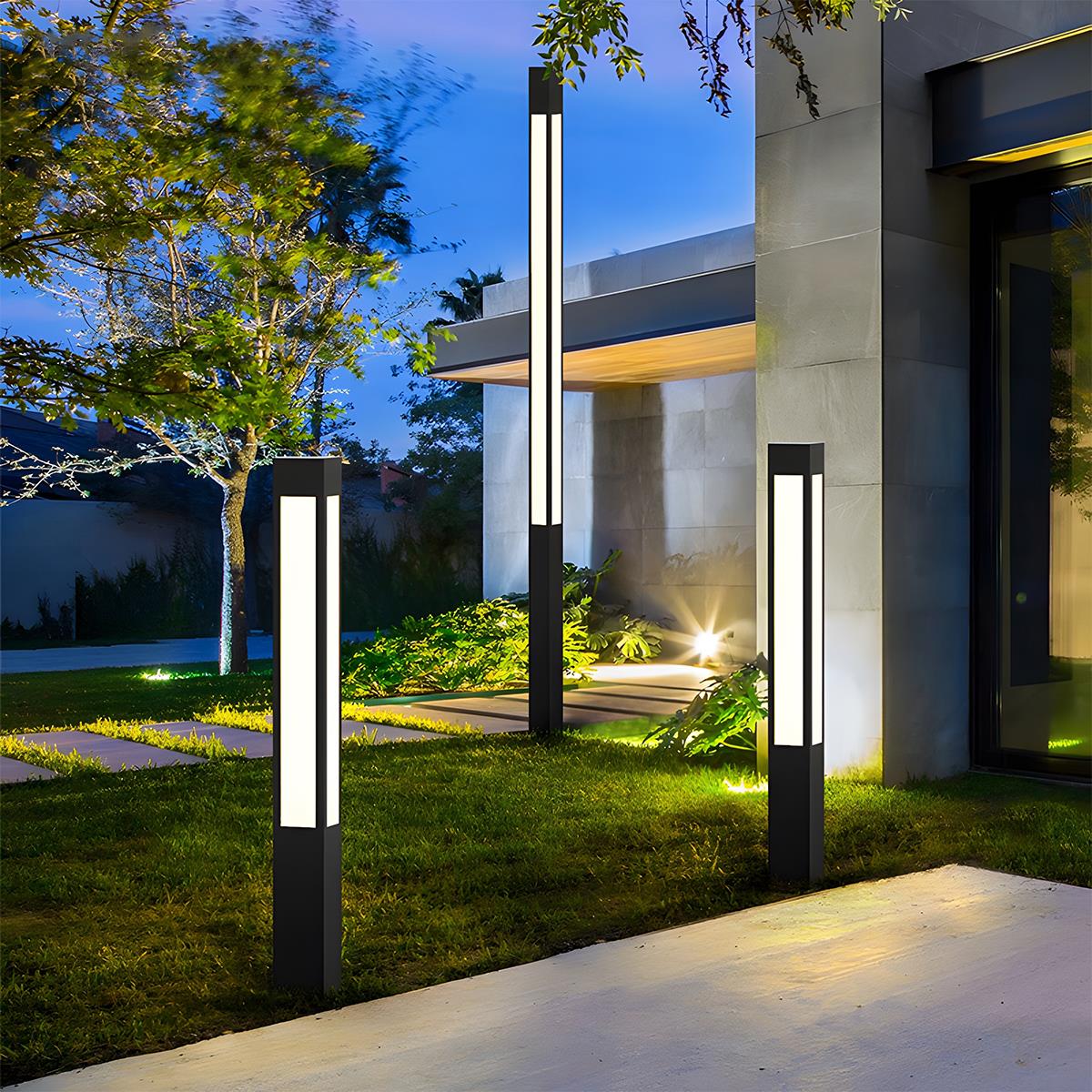 Waterproof LED Black Modern Outdoor Column Light - Image 10