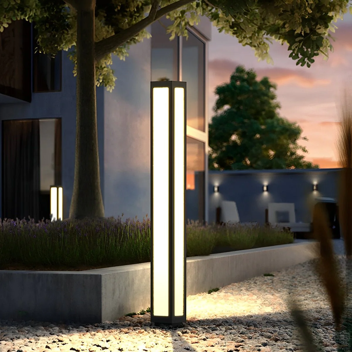 Waterproof LED Black Modern Outdoor Column Light - Image 5