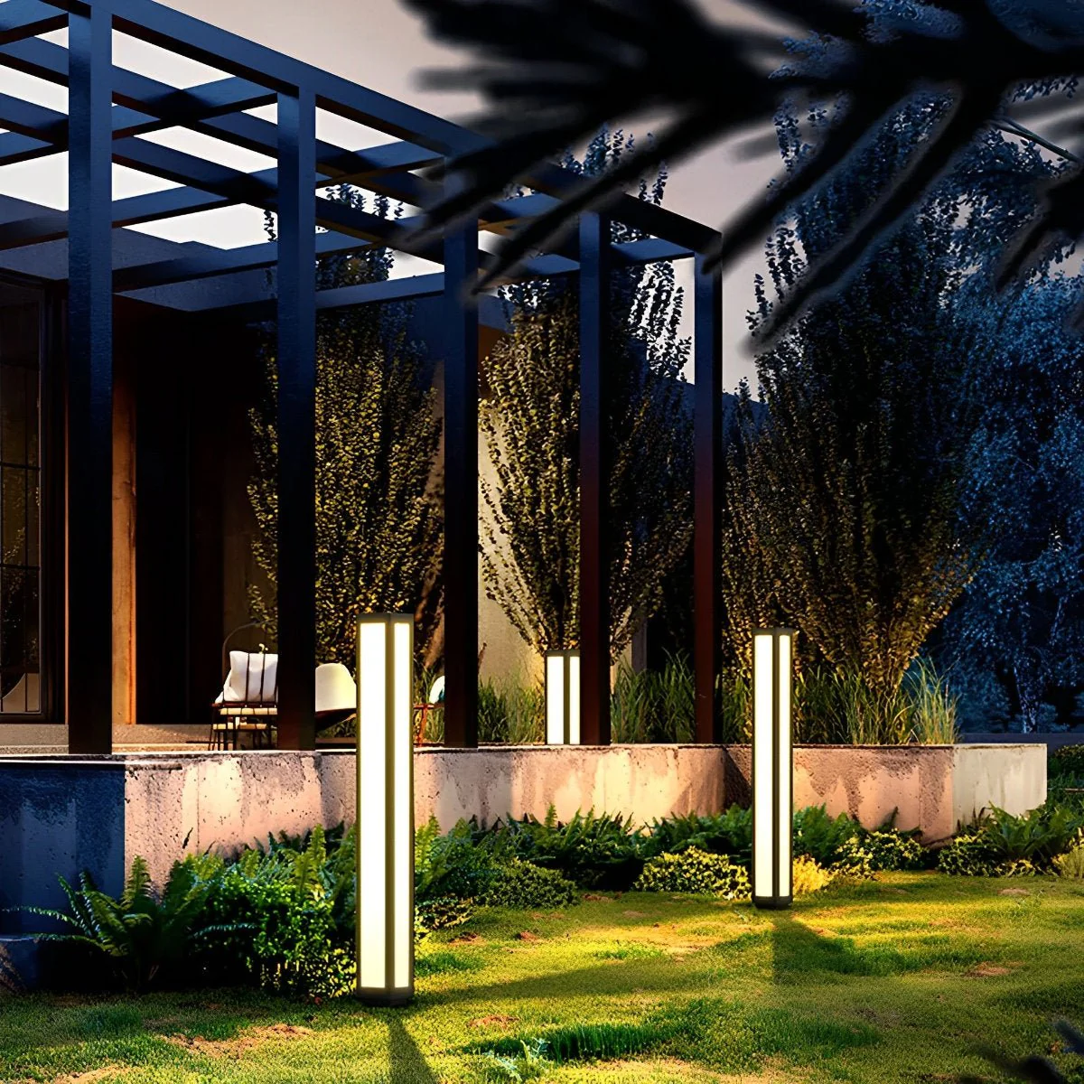 Waterproof LED Black Modern Outdoor Column Light - Image 6