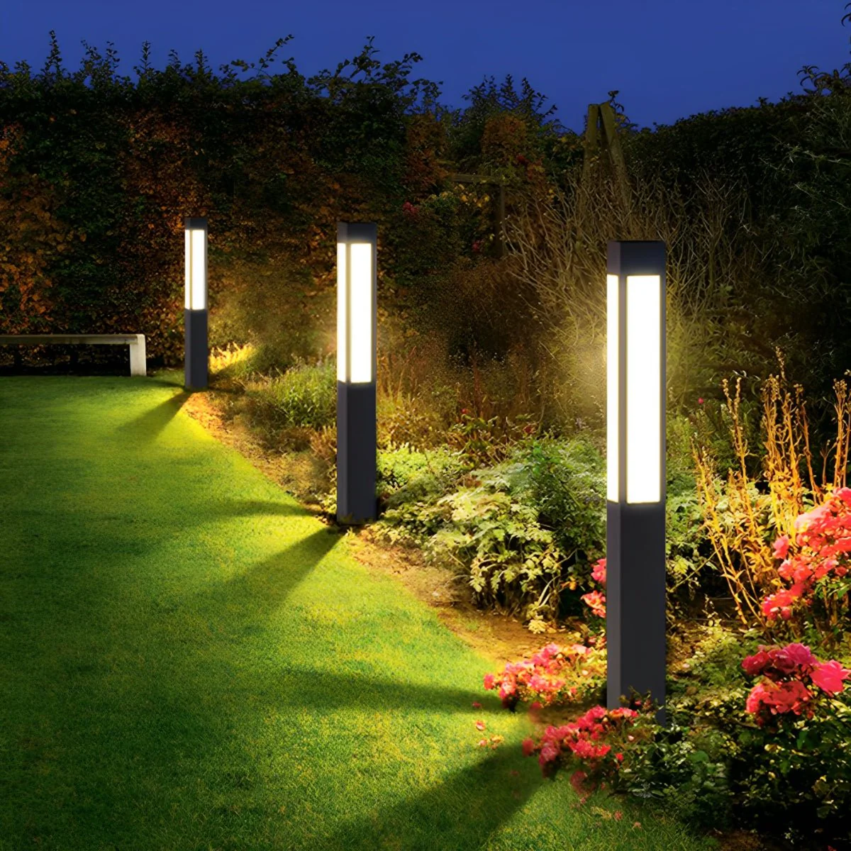 Waterproof LED Black Modern Outdoor Column Light - Image 9