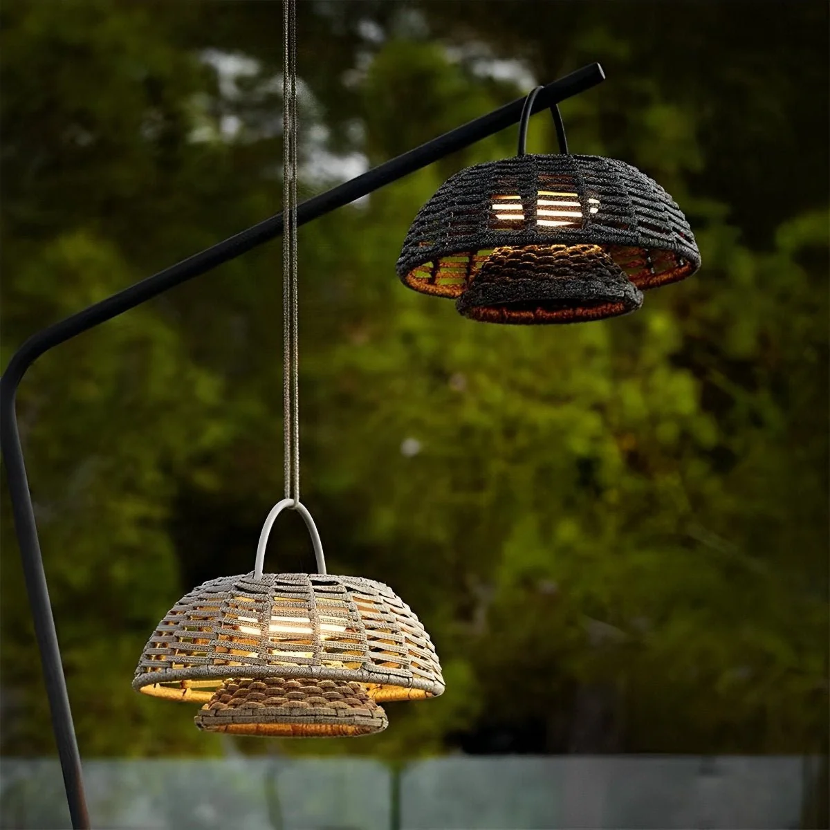 Outdoor Waterproof Hanging Lights Rattan Courtyard Patio Landscape Lamp - Image 3
