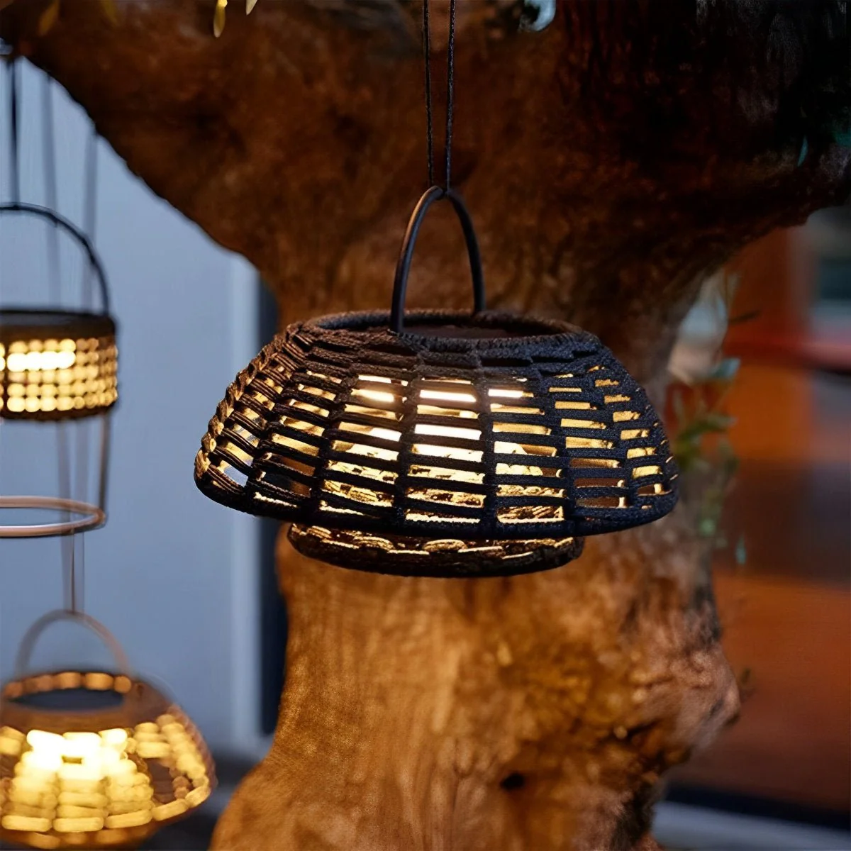 Outdoor Waterproof Hanging Lights Rattan Courtyard Patio Landscape Lamp - Image 8