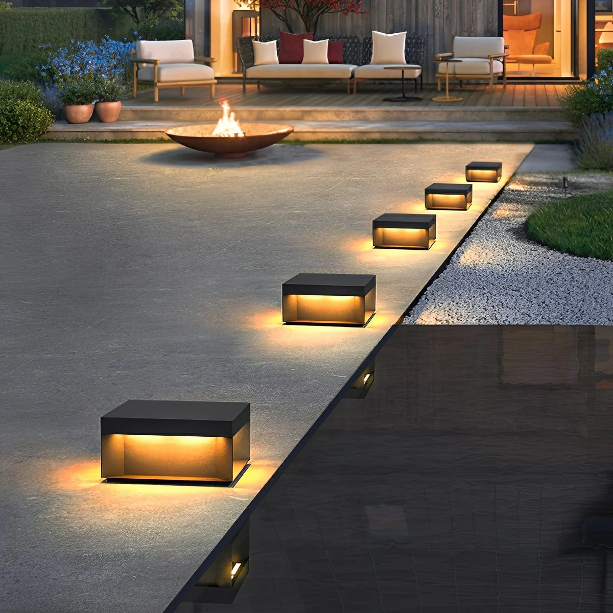 Square Waterproof LED Stainless Steel Post Lights Outdoor Fence Post Cap Lights - Image 2