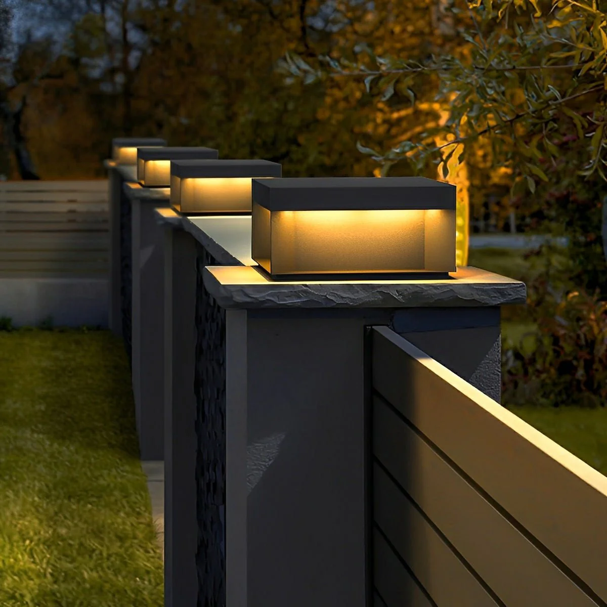 Square Waterproof LED Stainless Steel Post Lights Outdoor Fence Post Cap Lights - Image 3