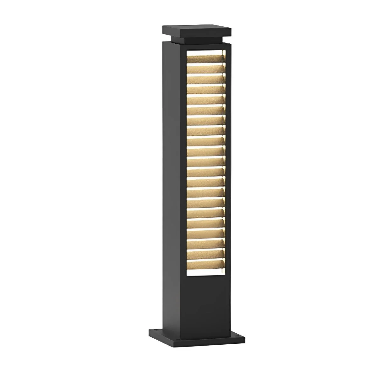 Square Outdoor Post Cap Lights Black Stripe LED Post Solar Light - Image 11