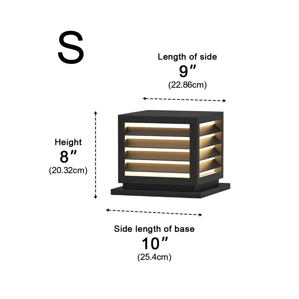 Square Outdoor Post Cap Lights Black Stripe LED Post Solar Light - Image 12