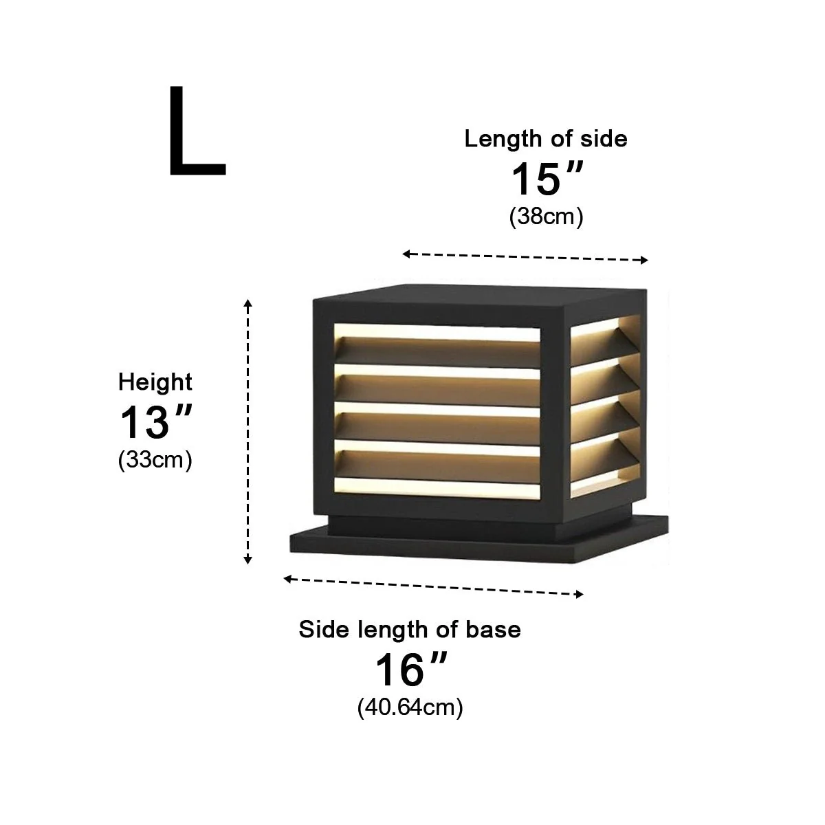 Square Outdoor Post Cap Lights Black Stripe LED Post Solar Light - Image 14