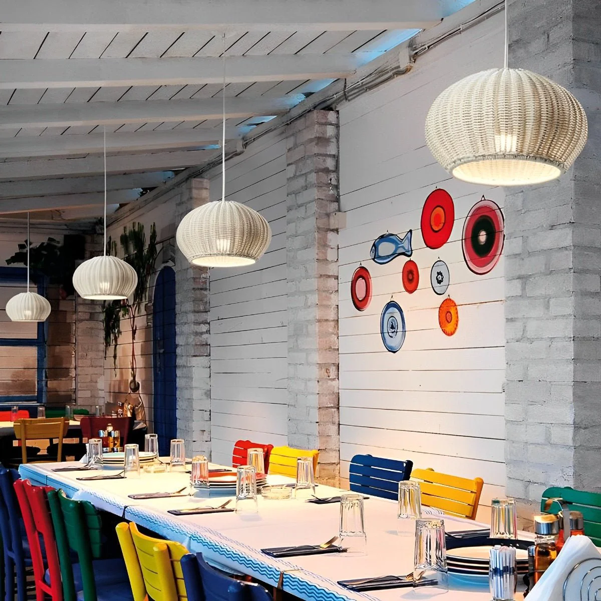 Outdoor Waterproof Oval Rattan Lanterns Pendant Lights - Image 5