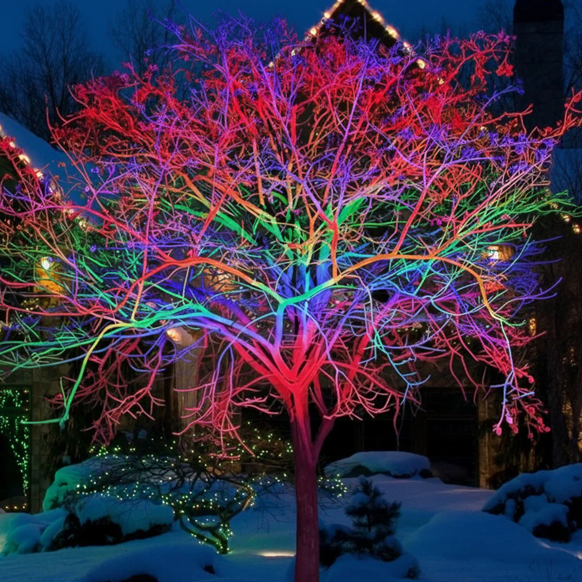 Color-changing Outdoor Waterproof RGB LED Spot Light Landscape Tree Lighting With Remote Control - Image 4