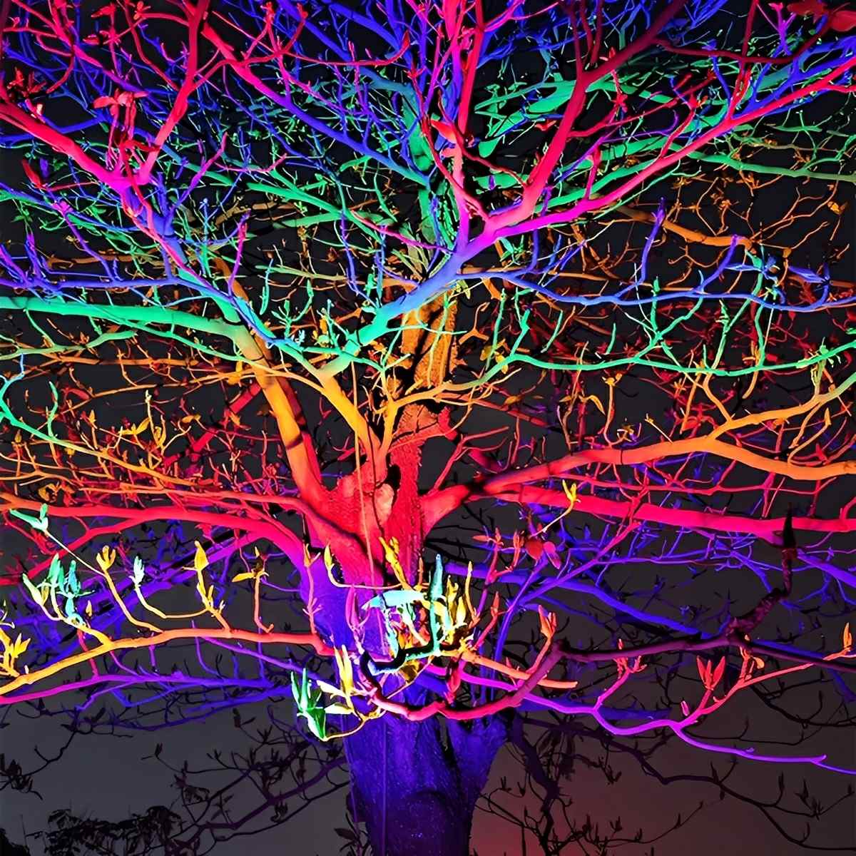 Color-changing Outdoor Waterproof RGB LED Spot Light Landscape Tree Lighting With Remote Control - Image 5