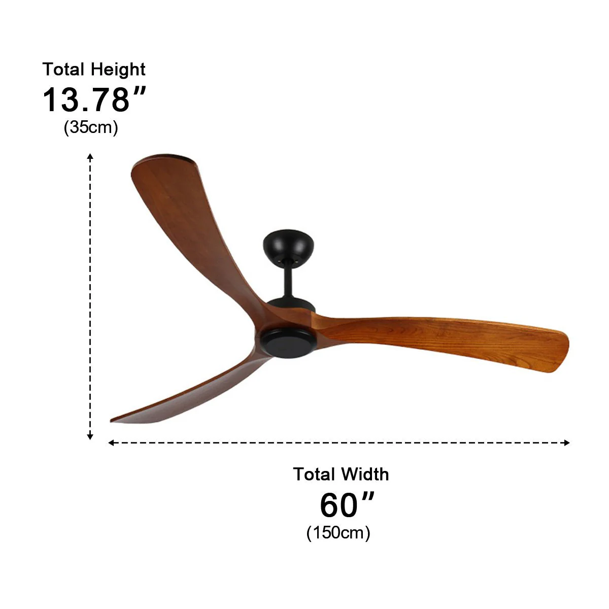 Outdoor Waterproof Wood Reverse Ceiling Fan - Image 11