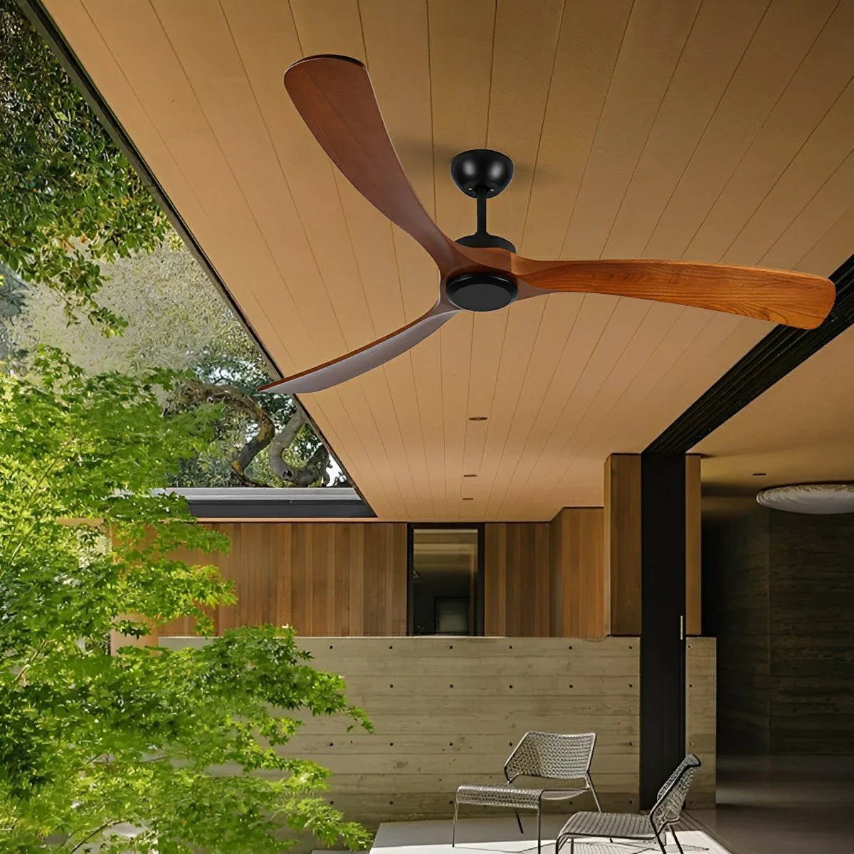 Outdoor Waterproof Wood Reverse Ceiling Fan - Image 4