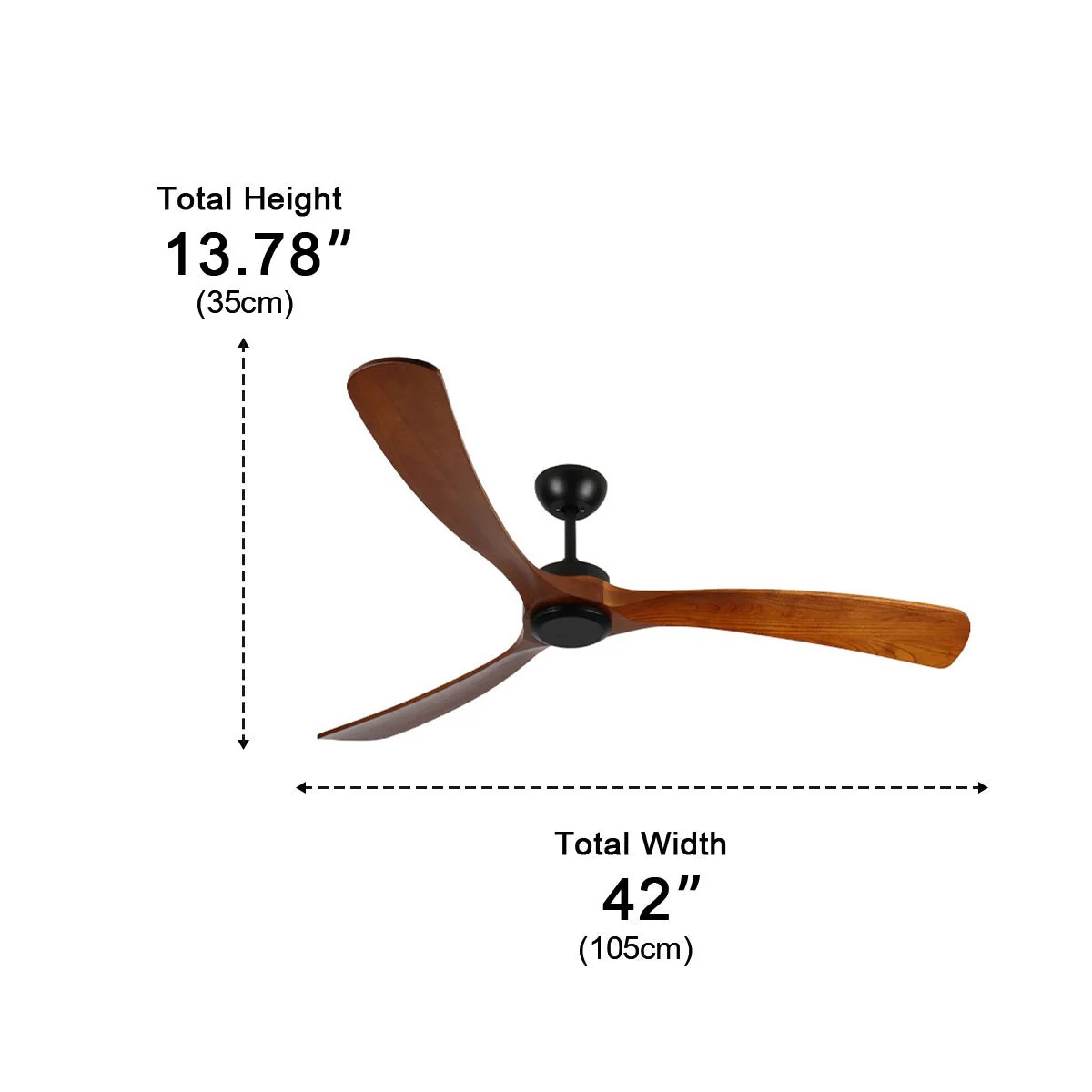 Outdoor Waterproof Wood Reverse Ceiling Fan - Image 8