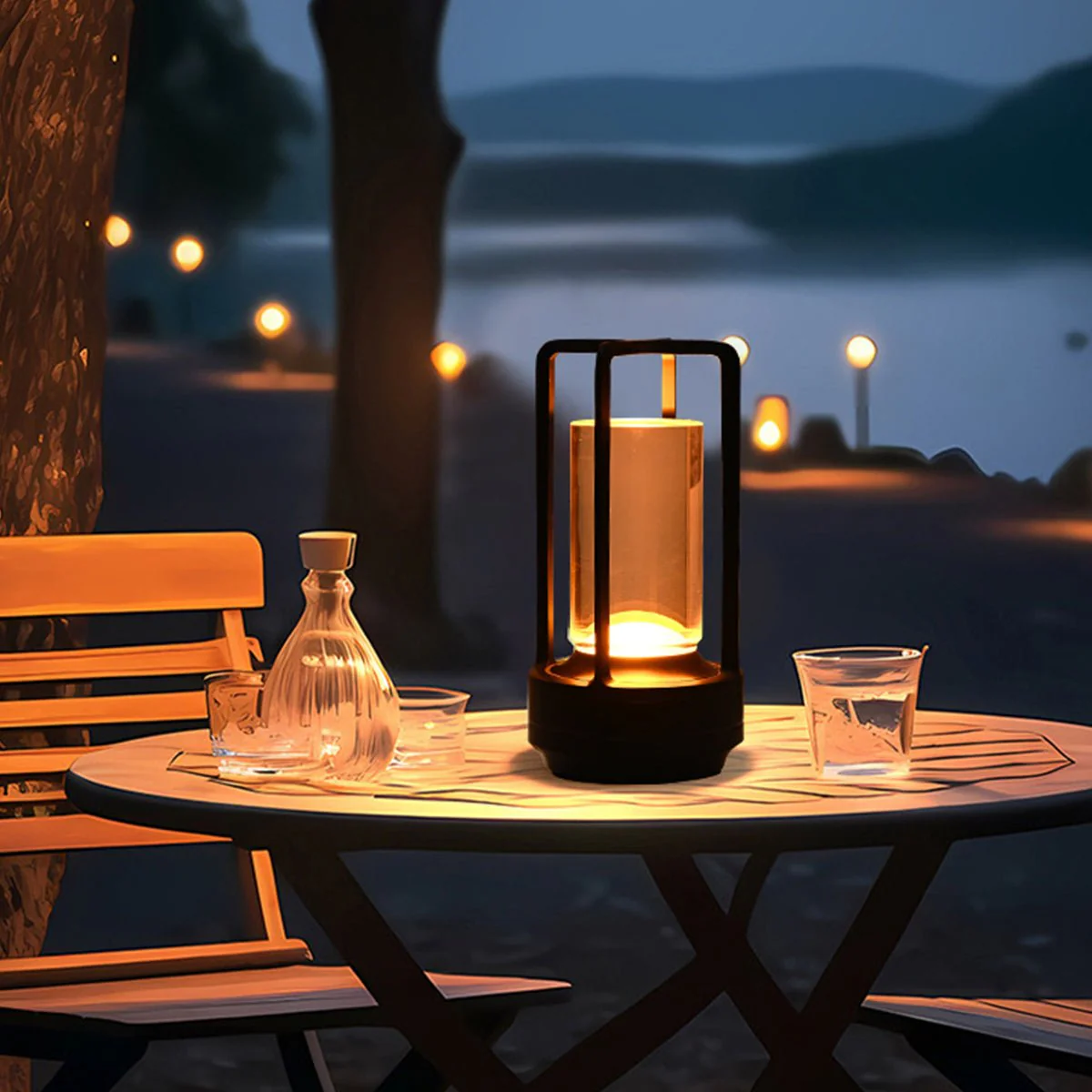 Portable Lantern Cordless Table Lamp USB Rechargeable Touch Dimming Night Lights - Image 3
