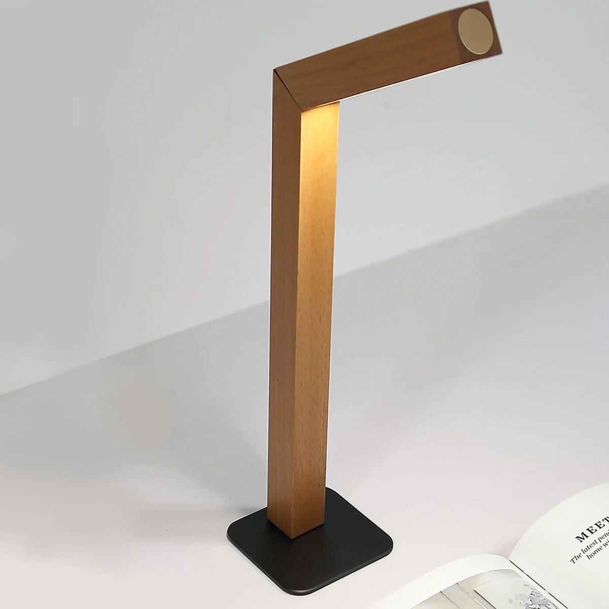 Portable Modern Minimalist LED Dimming Light Strip Wood Table Lamp - Image 3