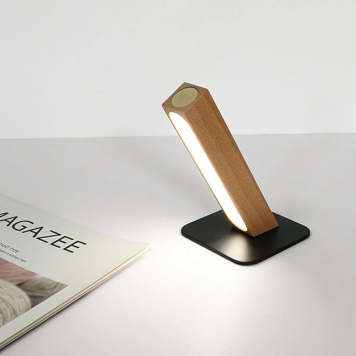 Portable Modern Minimalist LED Dimming Light Strip Wood Table Lamp - Image 4