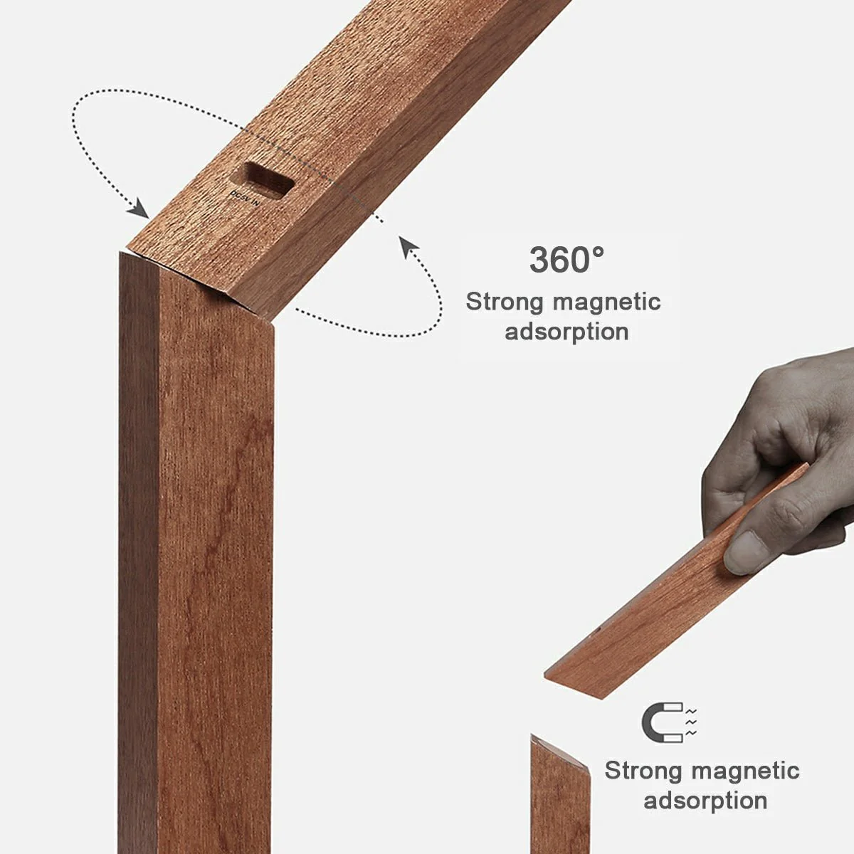 Portable Modern Minimalist LED Dimming Light Strip Wood Table Lamp - Image 7