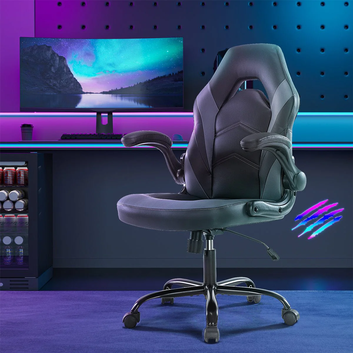 PU Leather Ergonomic Office Chair Swivel Computer Gaming Chair - Image 10