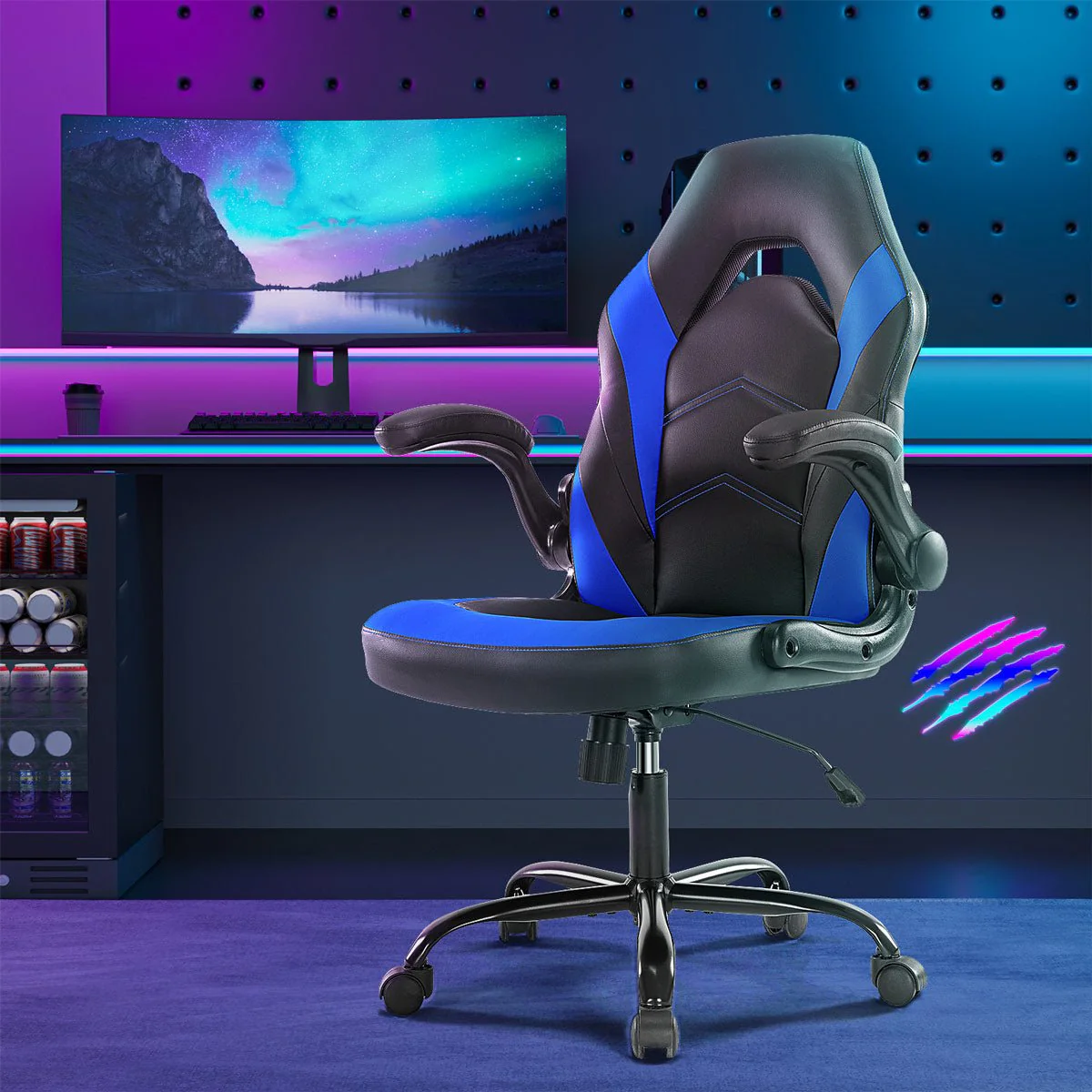 PU Leather Ergonomic Office Chair Swivel Computer Gaming Chair - Image 9