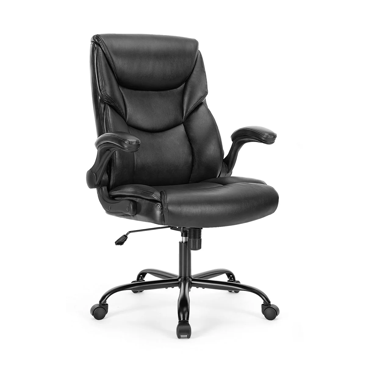 PU Leather Office Chair with Armrest,Lumbar Support, Strong Metal Base - Image 16
