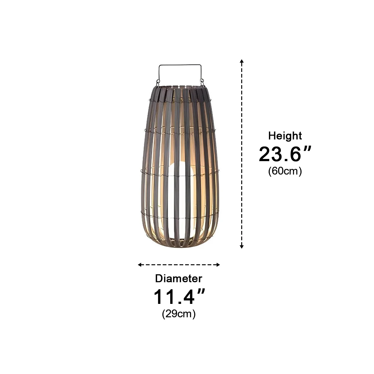 Rattan Hanging Lantern Shaped LED Waterproof Outdoor Lights - Image 11