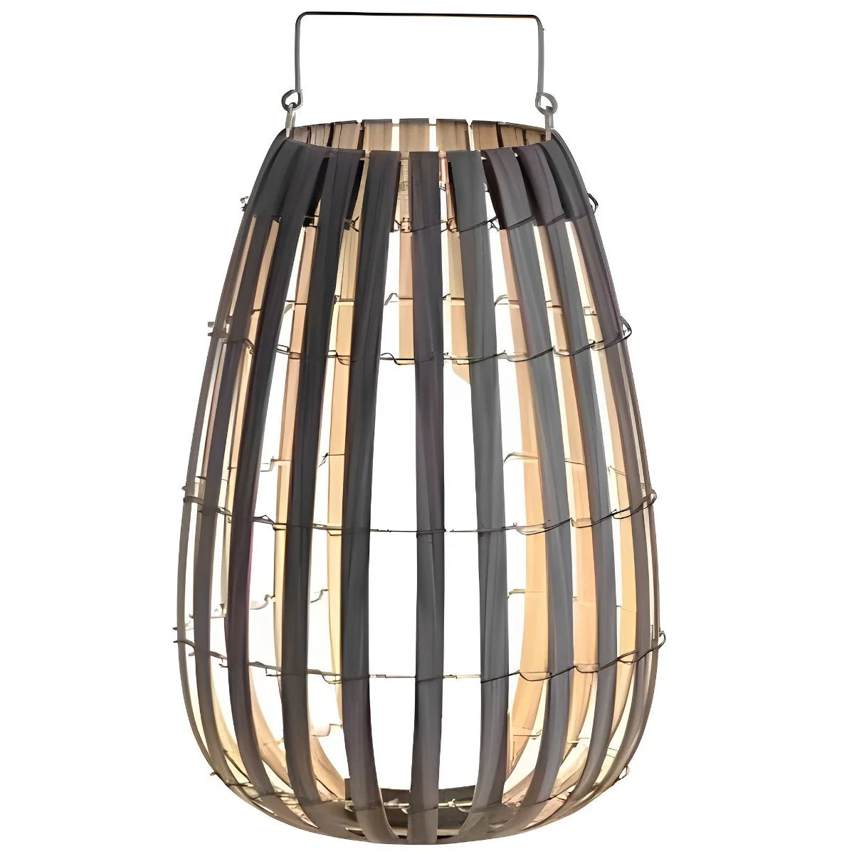 Rattan Hanging Lantern Shaped LED Waterproof Outdoor Lights - Image 8