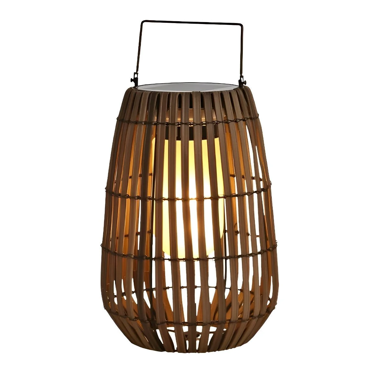 Rattan Hanging Lantern Shaped LED Waterproof Outdoor Lights - Image 9