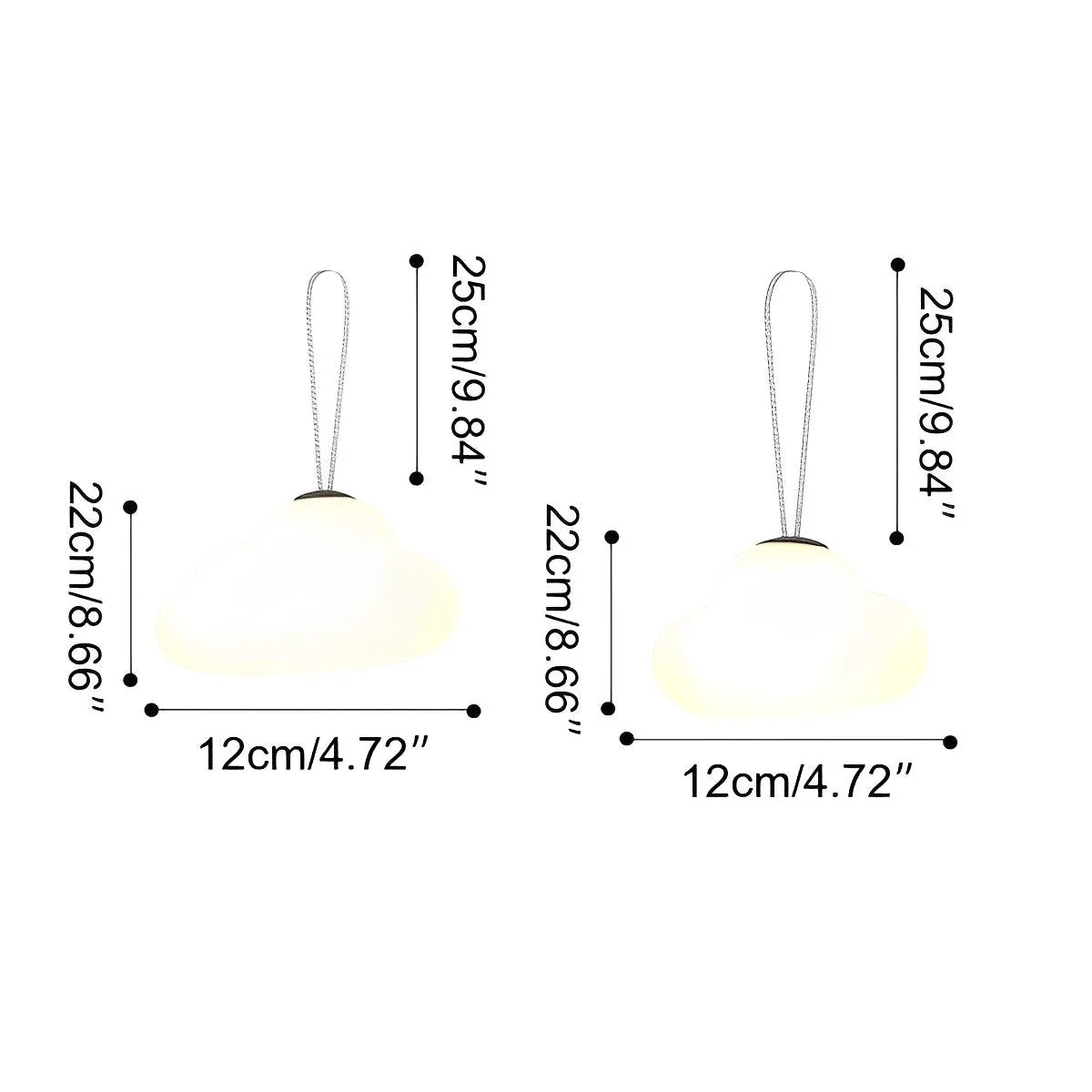 Rechargeable Outdoor Waterproof Clouds LED Hanging Lights - Image 8