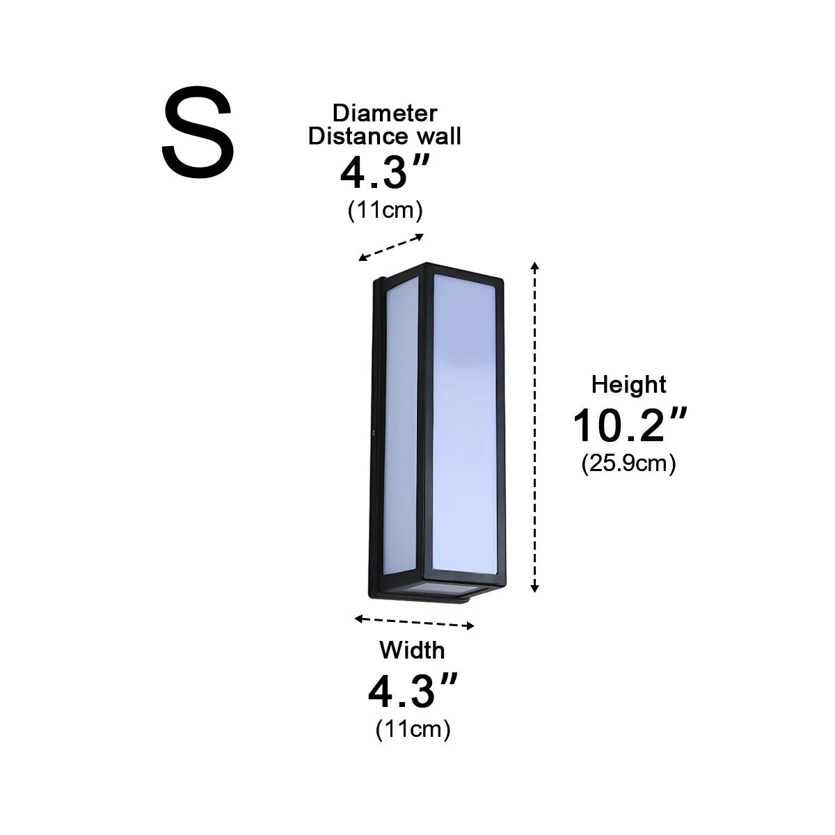 Rectangle LED Waterproof Motion Sensor Black Modern Wall Sconce Lighting - Image 13