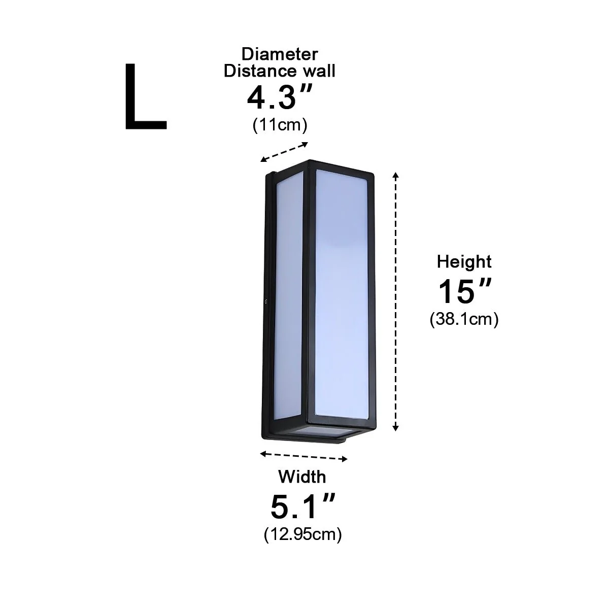 Rectangle LED Waterproof Motion Sensor Black Modern Wall Sconce Lighting - Image 14