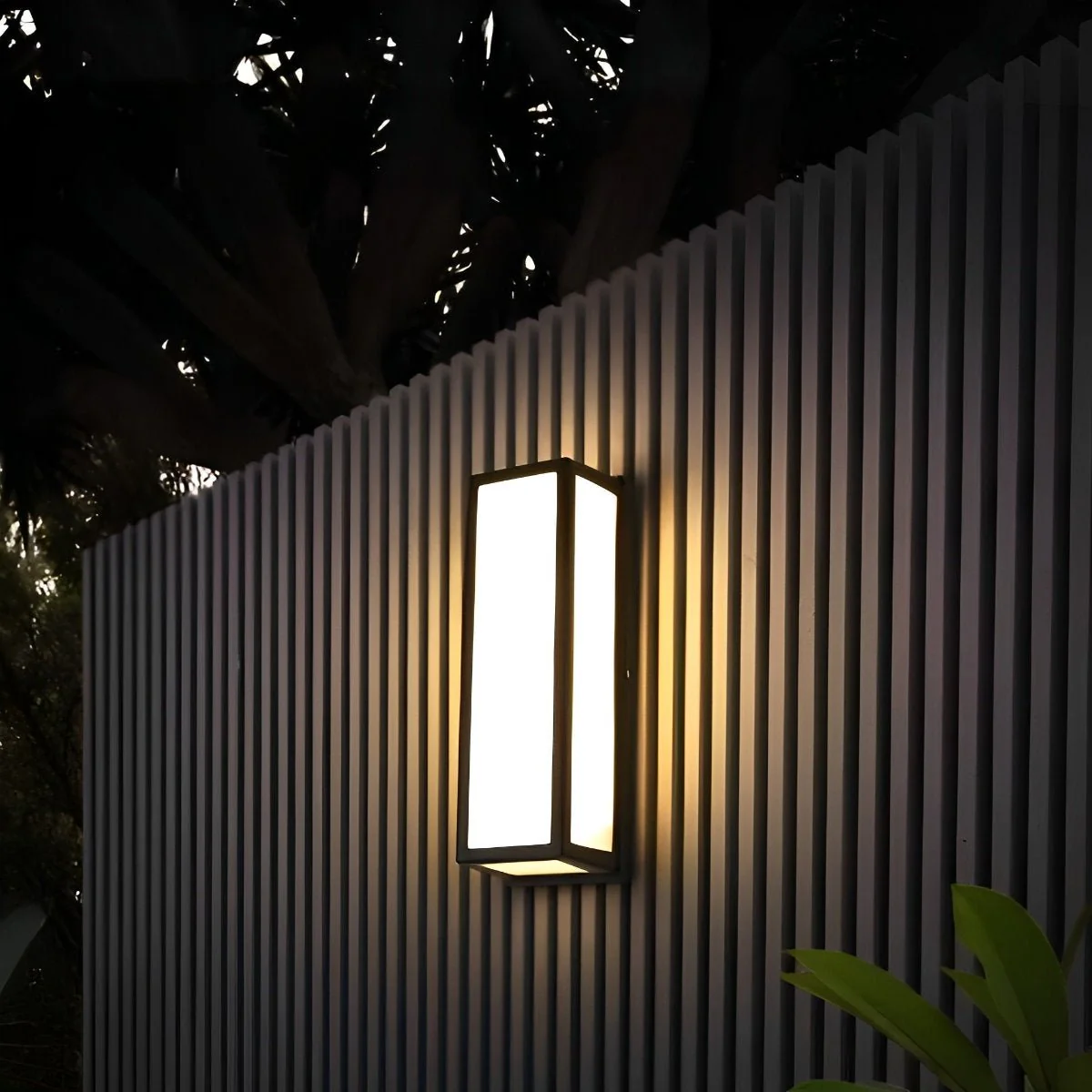 Rectangle LED Waterproof Motion Sensor Black Modern Wall Sconce Lighting - Image 3