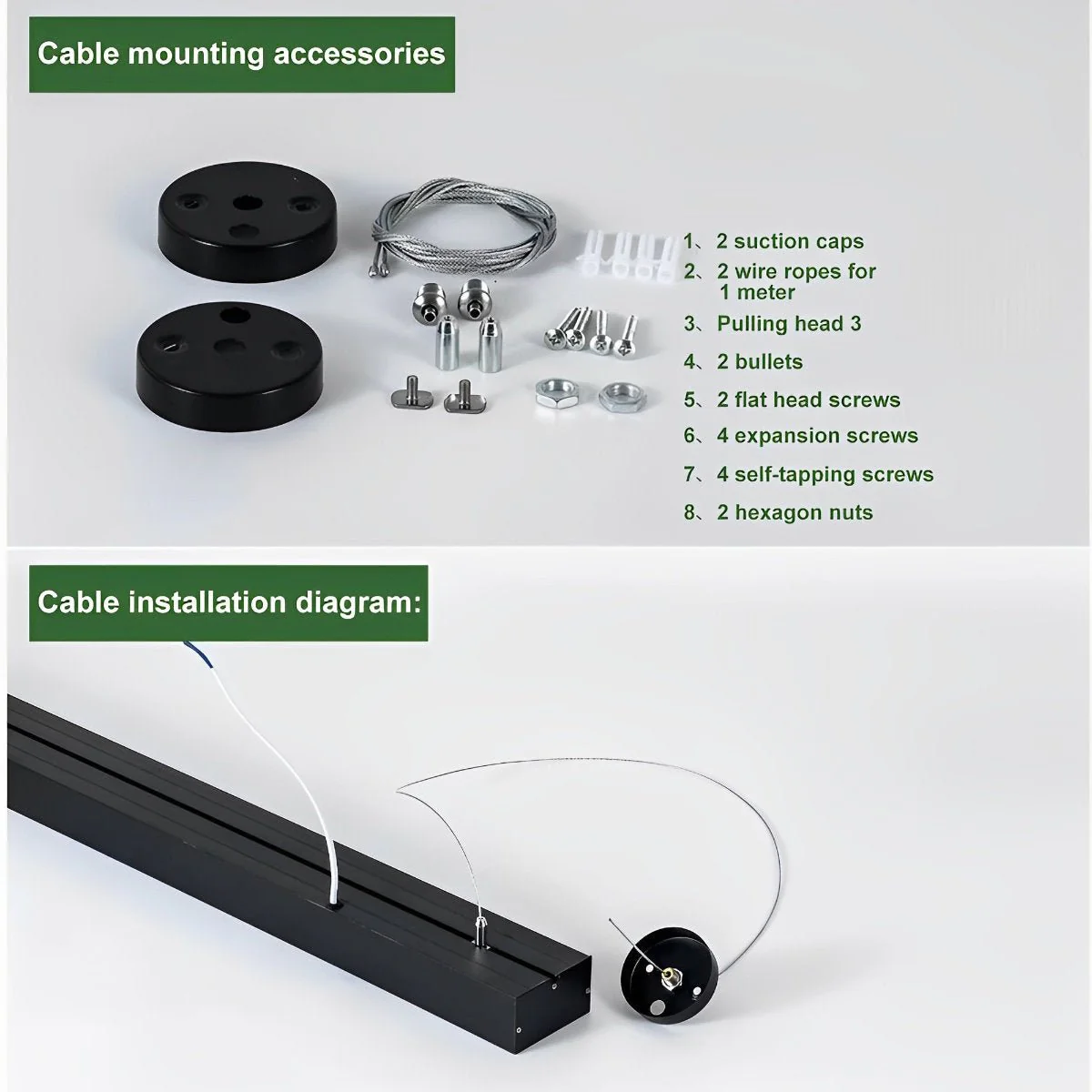 Minimalist Black LED Recessed Hanging Linear Light Set - Image 10
