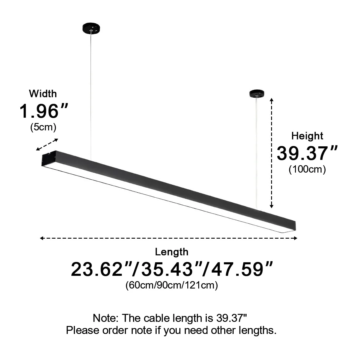 Minimalist Black LED Recessed Hanging Linear Light Set - Image 12