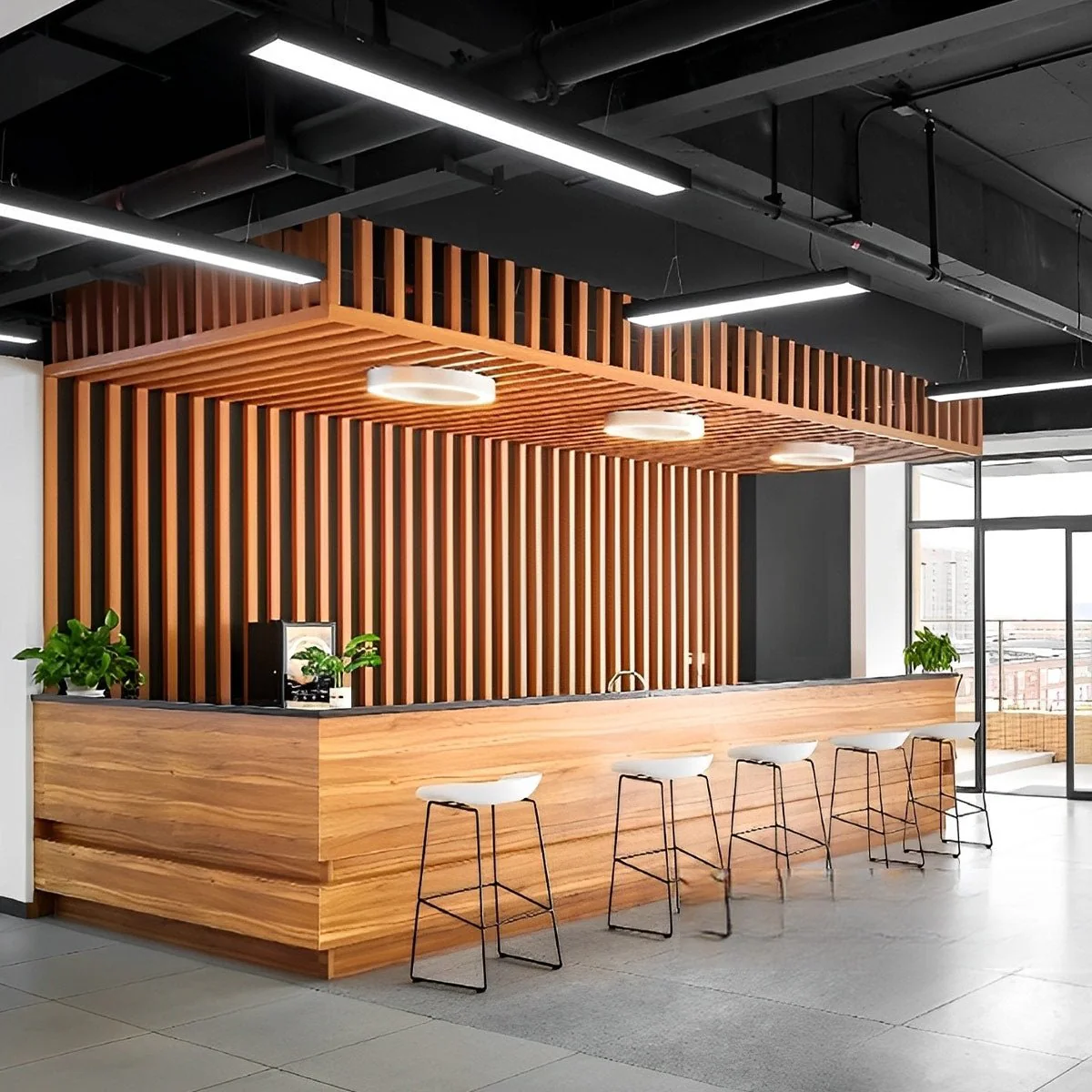 Minimalist Black LED Recessed Hanging Linear Light Set - Image 9
