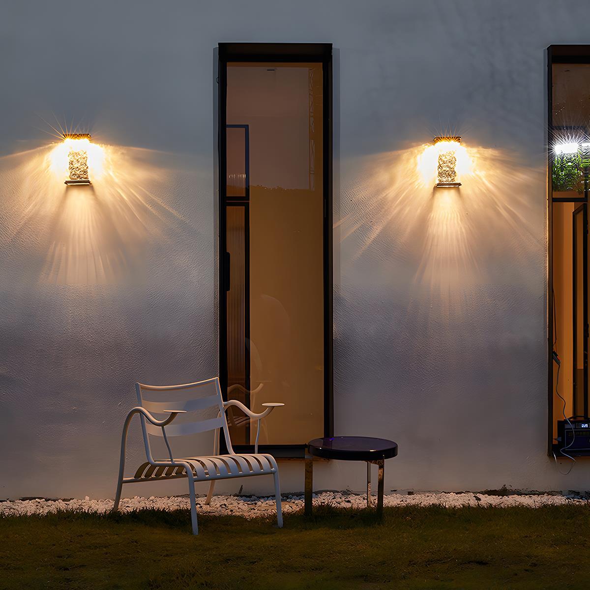 Rectangle Water Wave Waterproof Outdoor Porch LED Exterior Wall Lights - Image 3