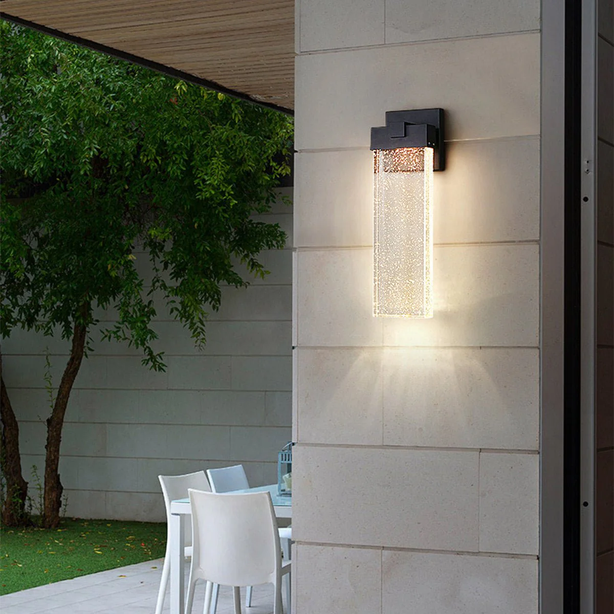 Rectangular Bubble Crystal Waterproof LED Modern Outdoor Wall Sconce - Image 10