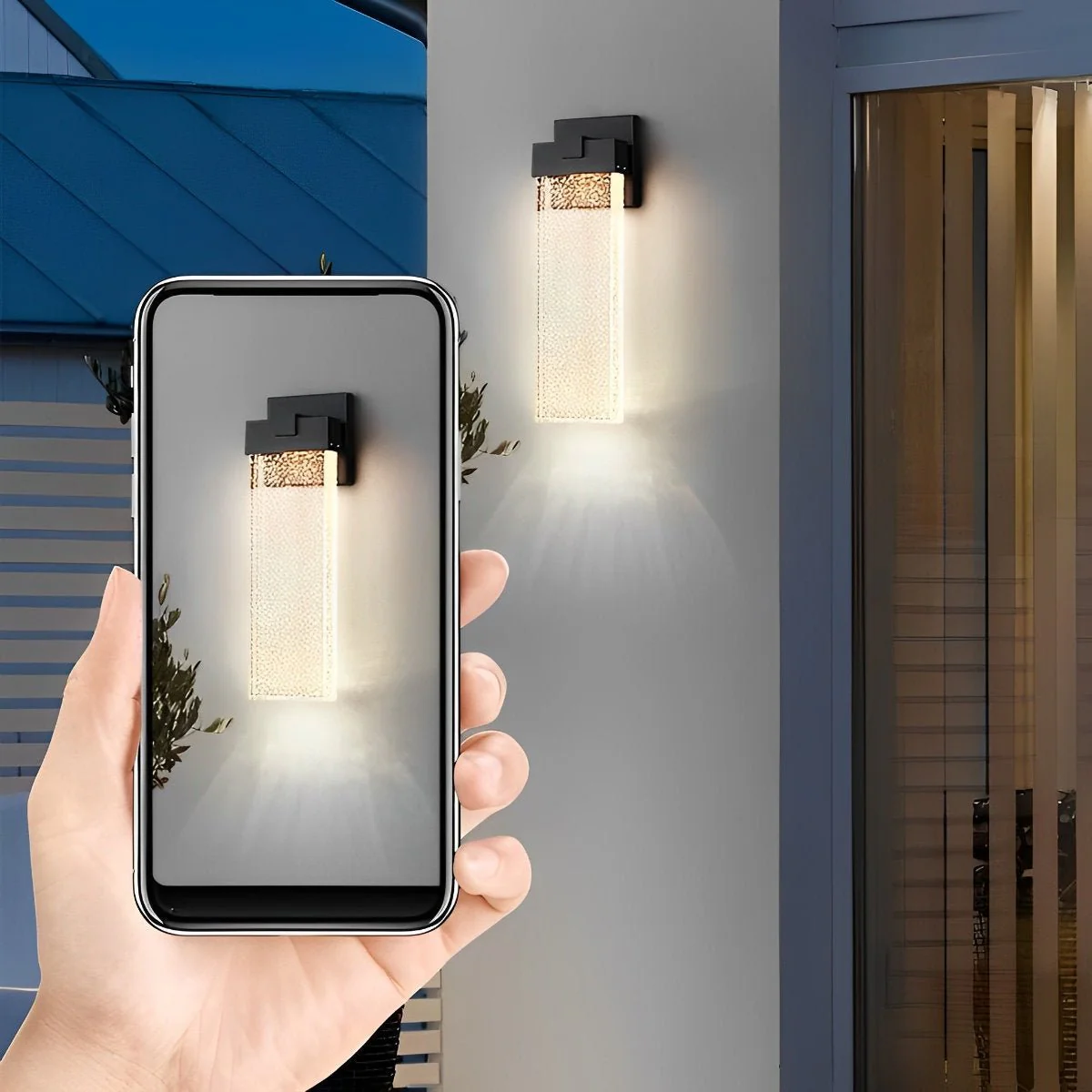 Rectangular Bubble Crystal Waterproof LED Modern Outdoor Wall Sconce - Image 11