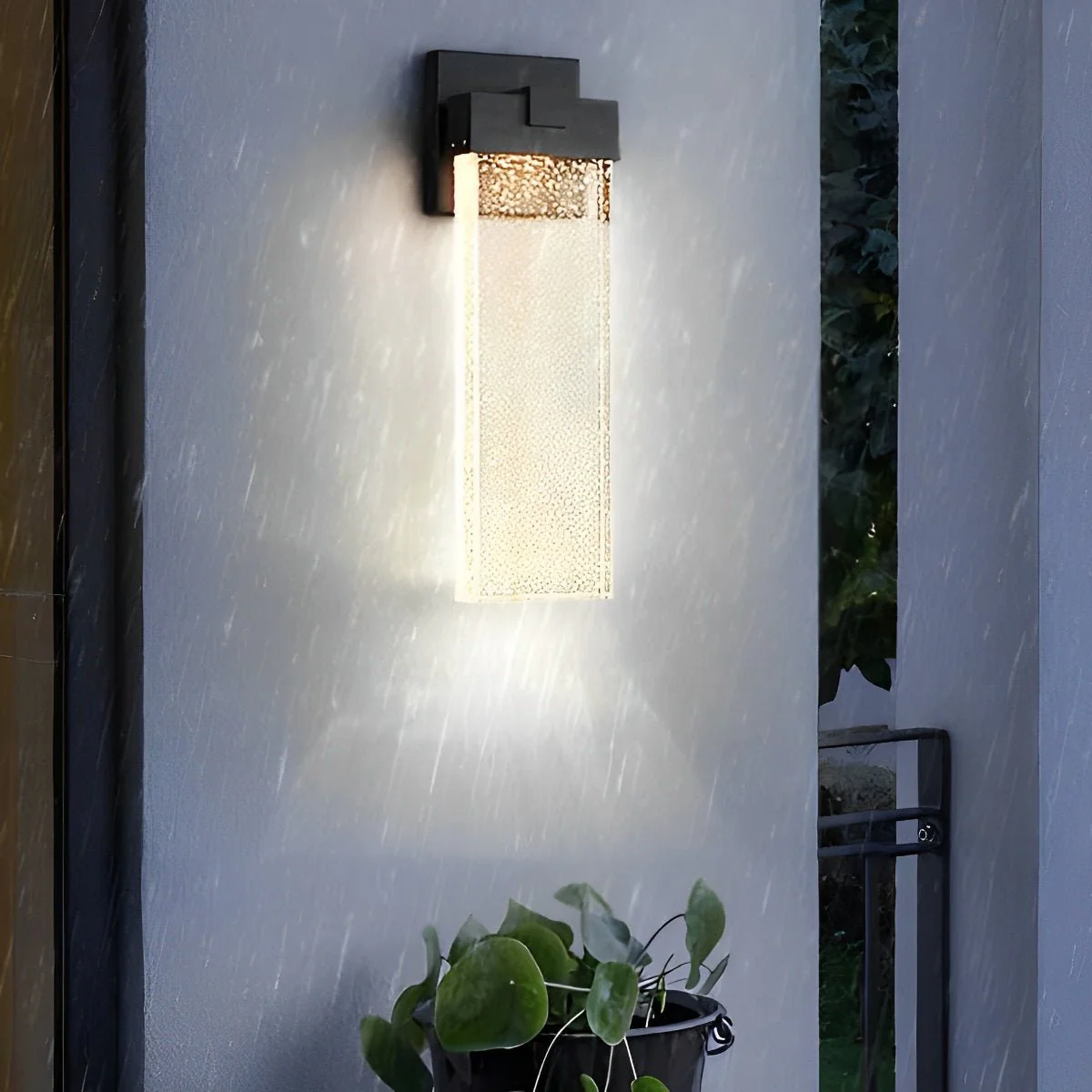 Rectangular Bubble Crystal Waterproof LED Modern Outdoor Wall Sconce - Image 12