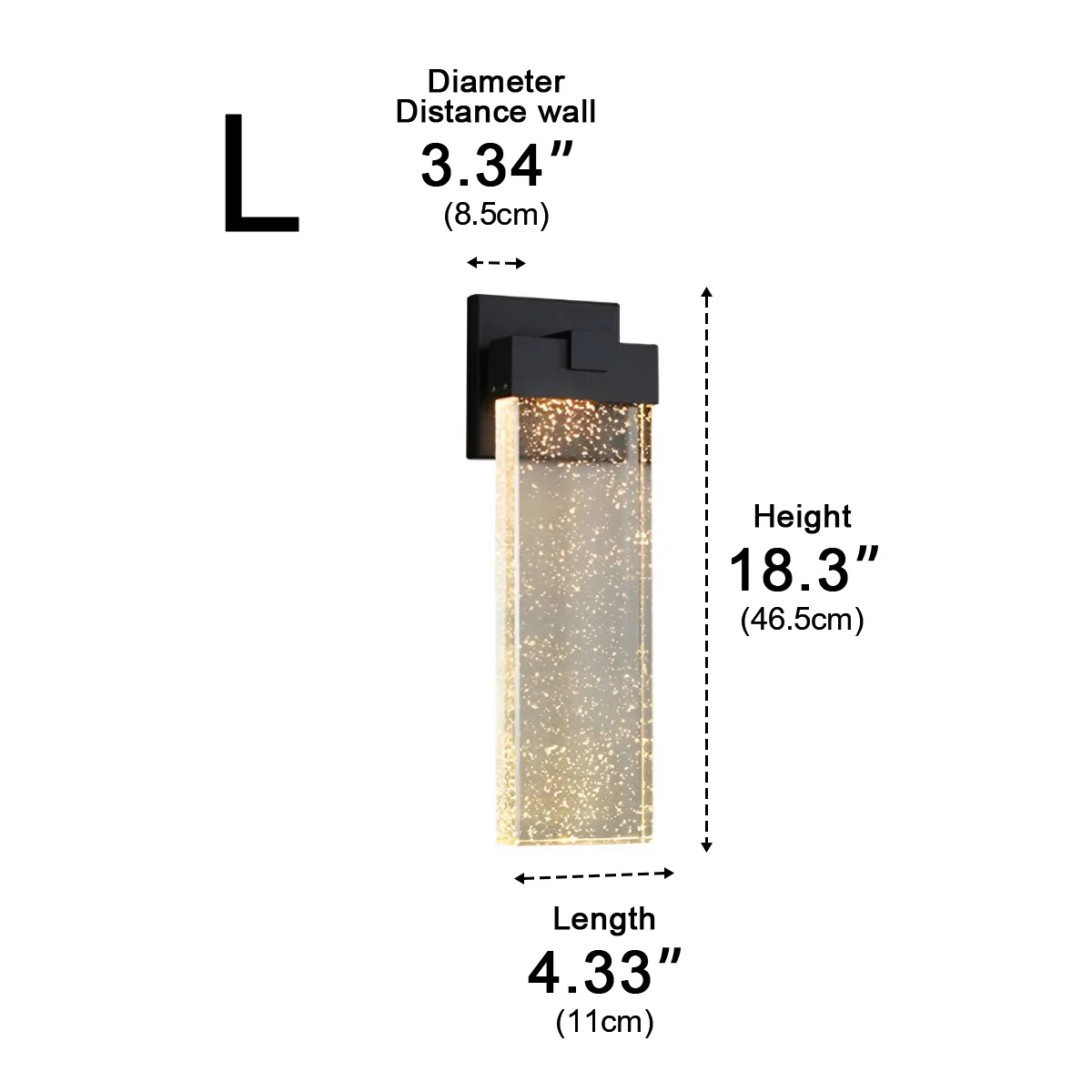 Rectangular Bubble Crystal Waterproof LED Modern Outdoor Wall Sconce - Image 20