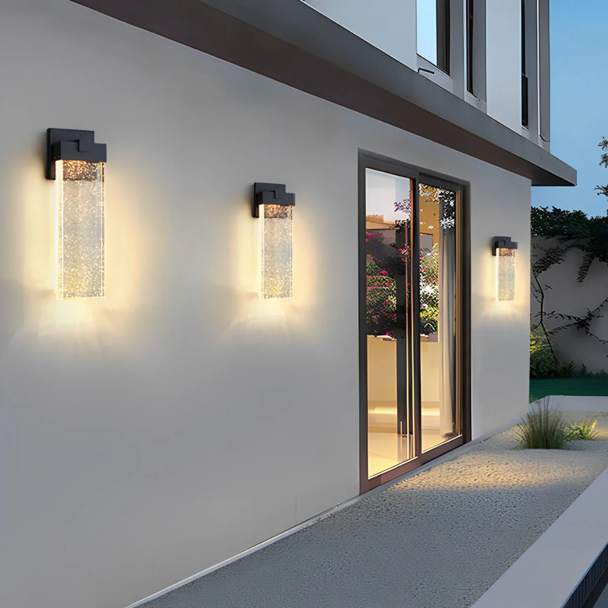 Rectangular Bubble Crystal Waterproof LED Modern Outdoor Wall Sconce - Image 7