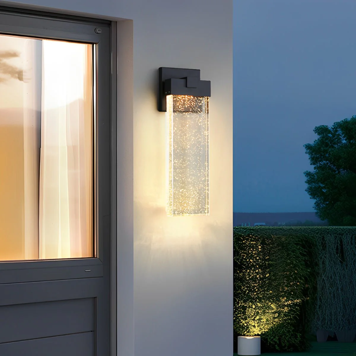 Rectangular Bubble Crystal Waterproof LED Modern Outdoor Wall Sconce - Image 8
