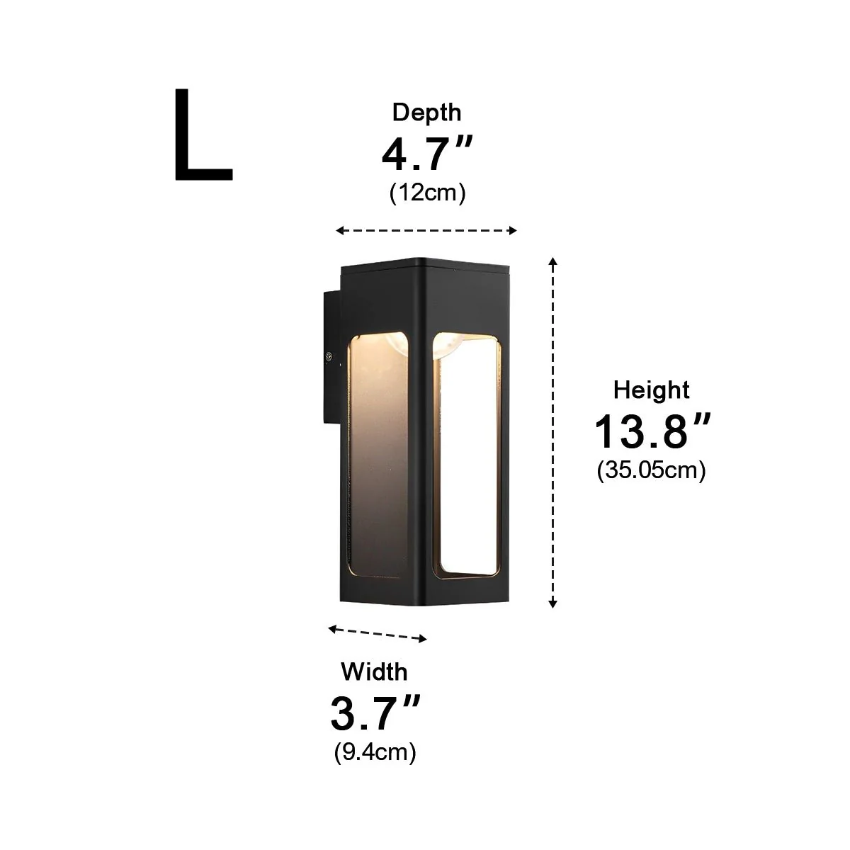 Modern Rectangular Waterproof LED Black Outdoor Wall Light Sconce Lamp - Image 13