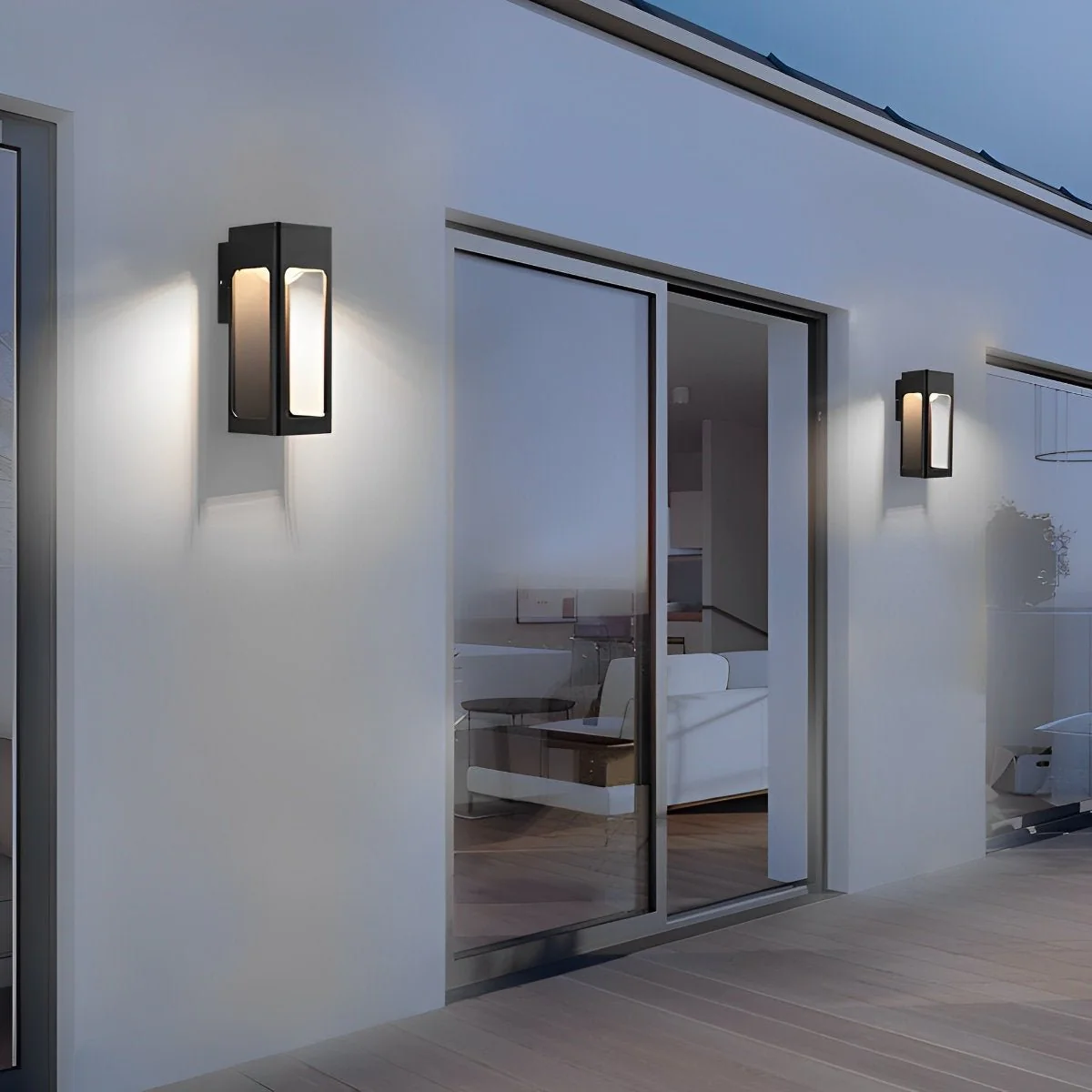 Modern Rectangular Waterproof LED Black Outdoor Wall Light Sconce Lamp - Image 3